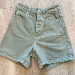 Sage Green denim shorts